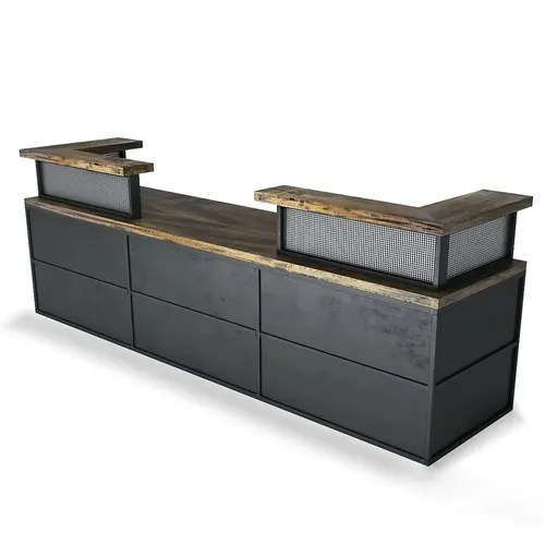  Industrial Reception Desk With Transaction Counter 72W x 30D