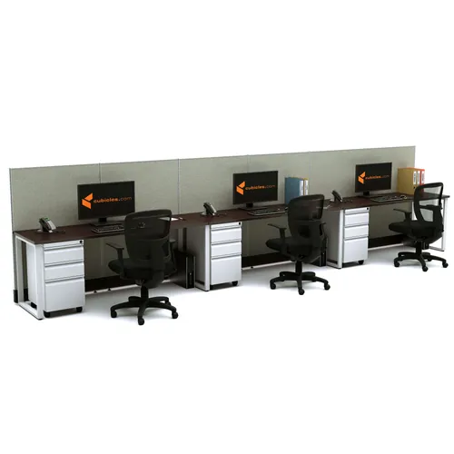  Open Plan Workstations 53H 3pack Inline Powered