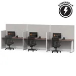  Cubicle Desk Straight 3pack Powered