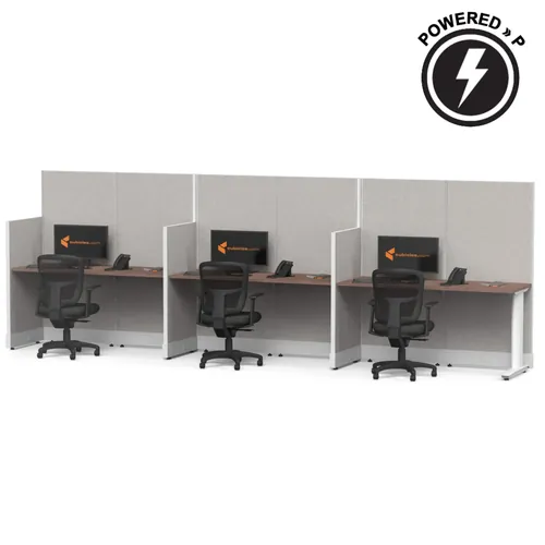  Cubicle Desk Straight 3pack Powered