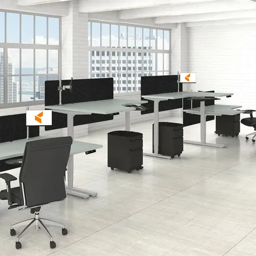 Corner Curvlinear Work Surface 72W x 30D x 48D 4Pack