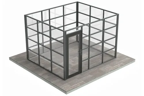  Glass Cubicle Office O Shape