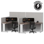  Cubicle Desk L Shaped 2pack Powered