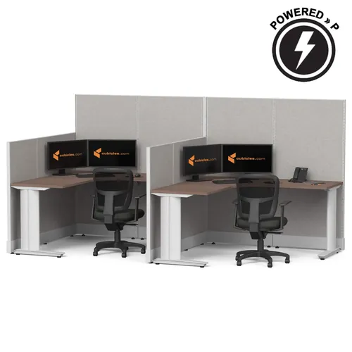  Cubicle Desk L Shaped 2pack Powered