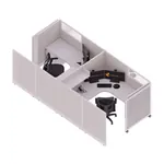  Cubicles with Sliding Doors 53H 2pack Cluster