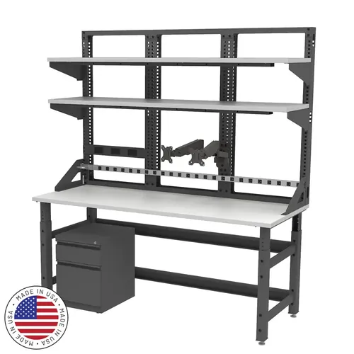  Space Saving Workbench With Elevated Shelving 72W x 30D