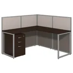  L Shape Cubicle Workstation with Storage 60x60