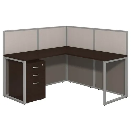  L Shape Cubicle Workstation with Storage 60x60
