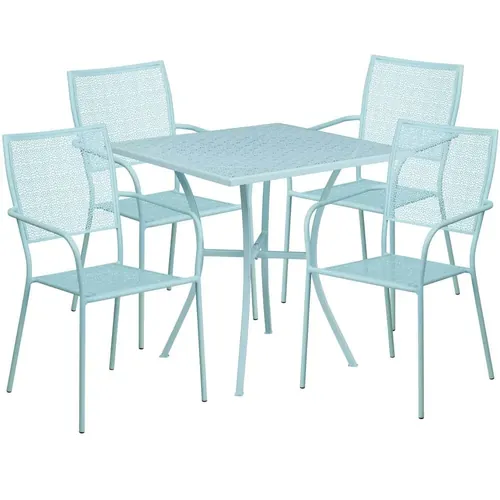 Panini 28 Inch Outdoor Bistro Table Set with 4 chairs 