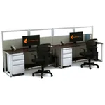 Open Office Desks 53H 2pack Glass Inline Powered