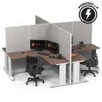 Cubicle Desk L Shaped 4pack X Cluster Powered
