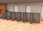  Office Partition Panels 66H L Shape 6Pack Inline