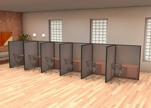  Office Partition Panels 66H L Shape 6Pack Inline