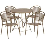 Panini 30 Inch Bistro Table Set with 4 Chairs Foldable