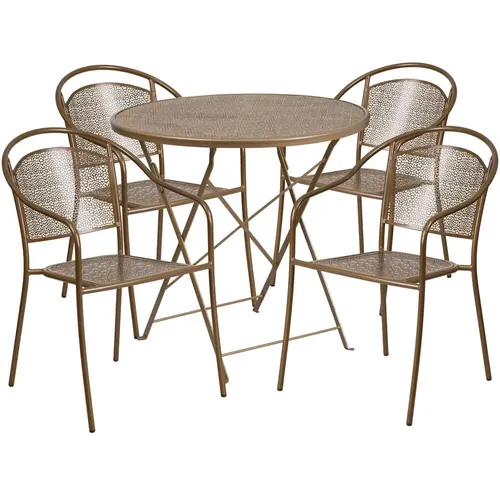 Panini 30 Inch Bistro Table Set with 4 Chairs Foldable