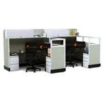  Partial Glass Office Cubicles 53-67H 2pack Inline Powered