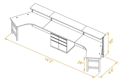  Long Reception Desk for Two