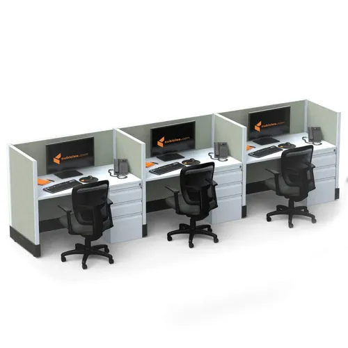  Small Cubicles 39H 3pack Inline Powered