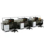  Open Office Desks 53H 6pack Glass Cluster Powered