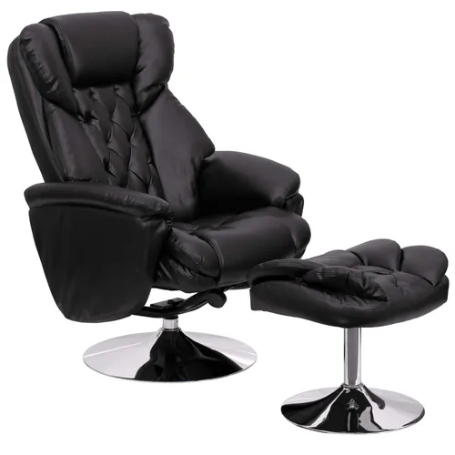 Puglia Black Leather Recliner Chair 