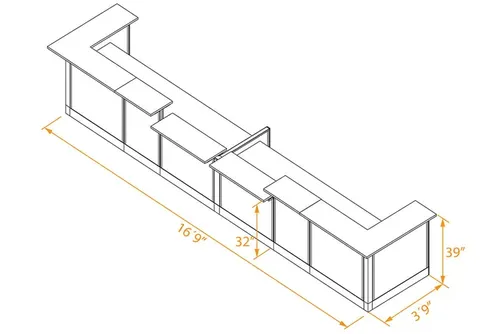  2 Person Reception Desk ADA Counter