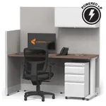  Cubicle Desk Straight with Storage 1pack Powered