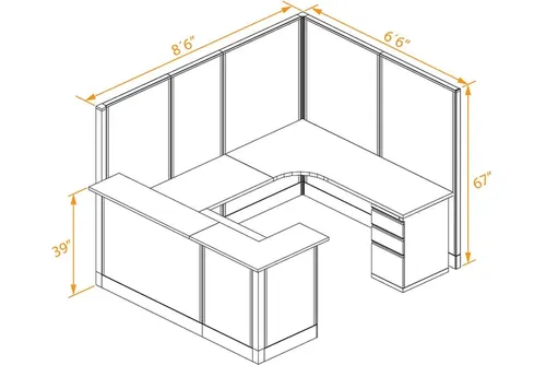  Private U Shaped Reception Desk 