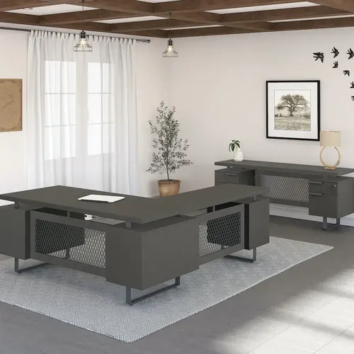 ID1 Industrial L Shaped Desk 2 Piece Set