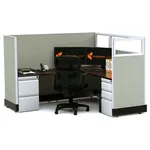  Partial Glass Office Cubicles 53H Single Powered