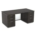 Black Tie Double Pedestal Desk Frosted Glass