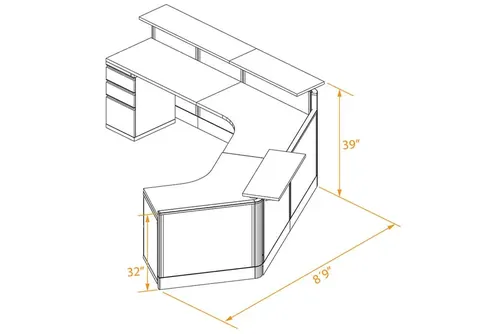  Angled Reception Desk 