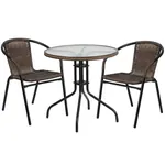 Monty Rattan Table and Chairs Set 28 Inch