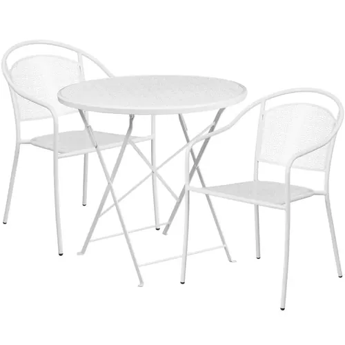 Panini 30 Inch Round Bistro Table Set with 2 Chairs Foldable