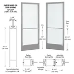  Aluminum Glass Doors Center Hung For OHCC With Lock Indicator