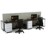  Open Plan Workstations 53H 4pack Cluster Powered