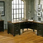  AS1 Vintage L Shaped Desk 2 Piece Set
