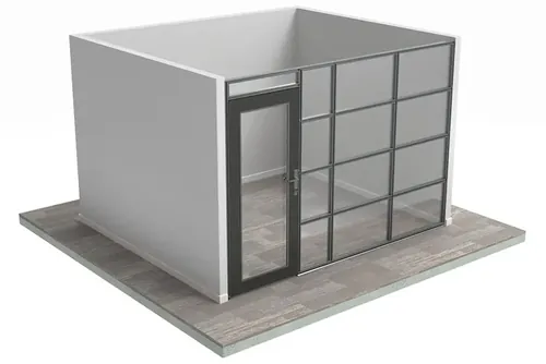  Glass Cubicle Office I Shape