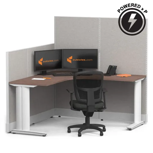  Cubicle Desk L Shaped 1pack Powered