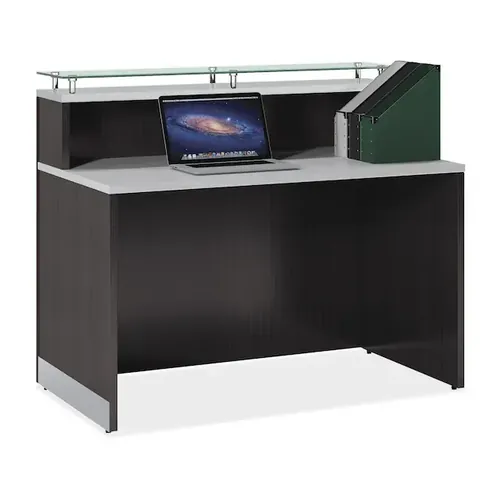 HaloView Glass Top Reception Desk 