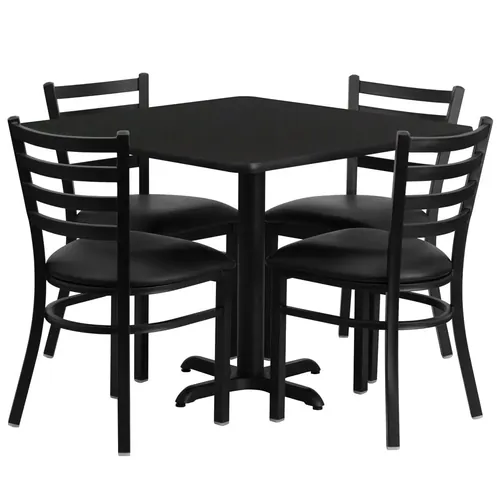 Bergamo 36 Inch Square Restaurant Dining Set 