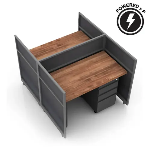  Industrial Office Desk 42H 2pack Fixed Powered