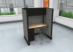 O2 Call Center Cubicles 4x3 67H With Pedestal And Overhead Storage