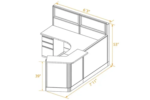  Angled Reception Desk Small