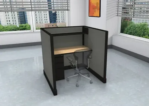 O2 Call Center Cubicles 4x4 53H With Pedestal And Shelf