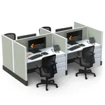  Small Cubicles 39H 4pack Cluster Powered
