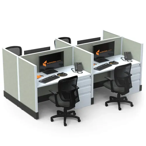  Small Cubicles 39H 4pack Cluster Powered