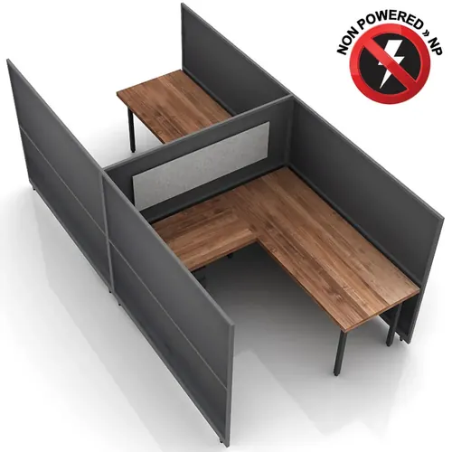  L-Shaped Desk Cubicle 60H 2pack Fixed Non Powered 