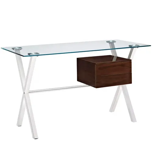 Williams Way Glass Top Computer Desk 