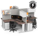  Cubicle Desk L Shaped with Storage 4pack X Cluster P